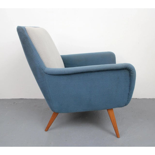 Armchair in Pigeon Blue-Light Gray, 1950s For Sale - Image 6 of 13