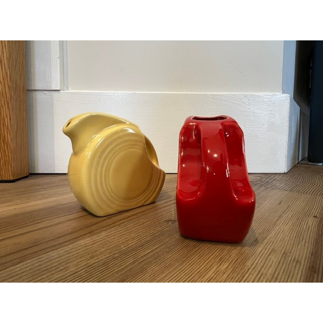 Yellow 1980s Art Deco Fiesta Mini Disc Pitchers - Pair For Sale - Image 8 of 10