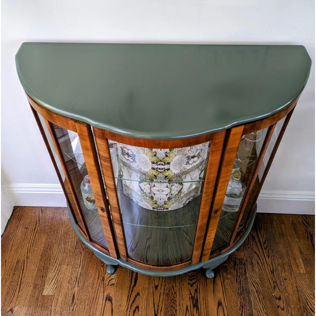 Green Vintage 1930s Display Cabinet For Sale - Image 8 of 13