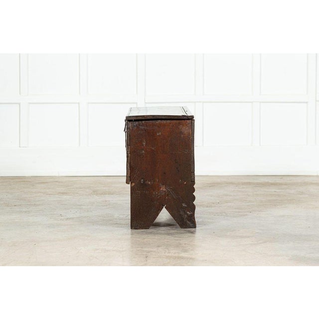 Brown 17th Century English Oak Coffer, 1670s For Sale - Image 8 of 18