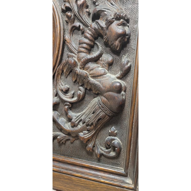 Pair Antique Ornately Carved Lion Panels For Sale - Image 11 of 13