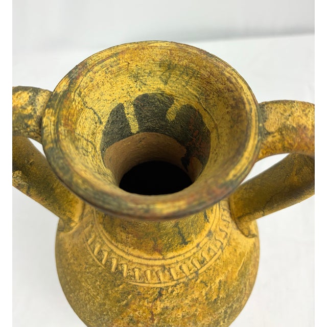 Ceramic Late 20th Century Italian Scavo Style Terracotta Amphora Urn | Rustic Mediterranean Vessel For Sale - Image 7 of 9
