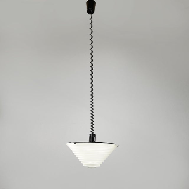 Artemide Italian Modern Egina Pendant in Glass by Angelo Mangiarotti for Artemide, 1970s For Sale - Image 4 of 15