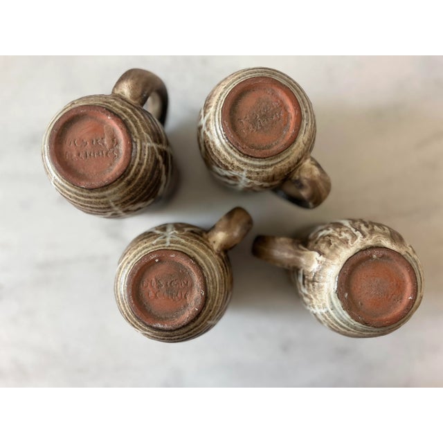 Set of 4 Mid Century Ceramic Glazed Stoneware Coffee Mugs by Design Technics For Sale - Image 12 of 13