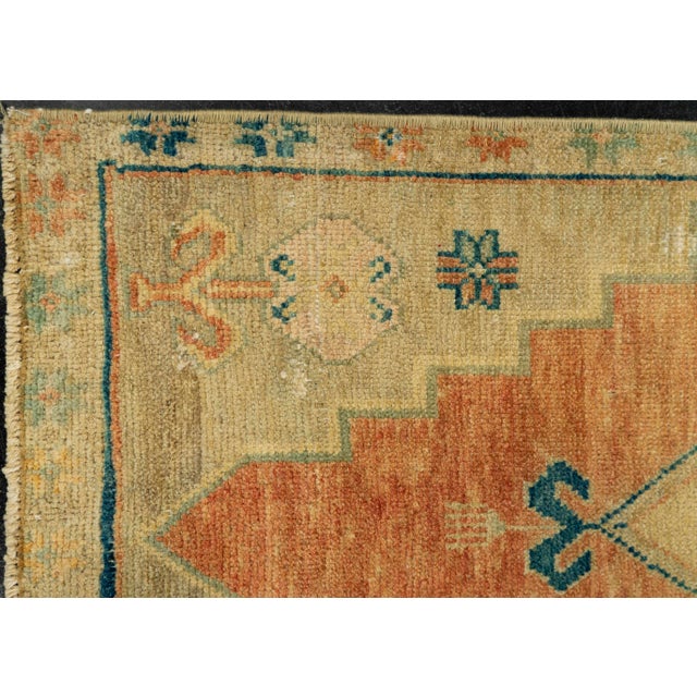Early 21st Century Turkish Mini Rug Oriental Hand Knotted Vintage Rug 1'5" x 3'8" #21150 For Sale - Image 5 of 8