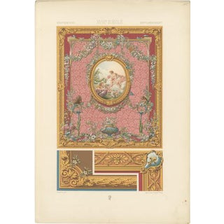 Racinet, Floral Decorative Panel, 1873, Chromolithograph For Sale