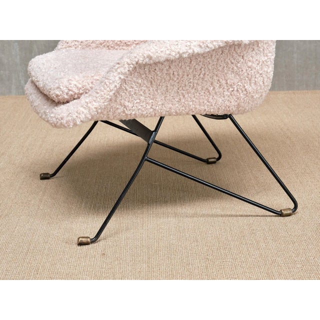 Armchair in Nude White Bouclé by Augusto Bozzi for Saporiti Italia, Italy, 1950s For Sale - Image 6 of 17