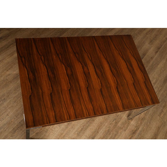 Young Manufacturing Mid Century Modern Expandable Rosewood and Chrome Dining Table For Sale - Image 4 of 18