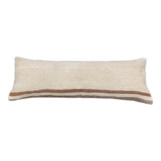 Turkish Hemp Pillow Cushion Natural Beige Brown Cushion Cover 14"x40" For Sale