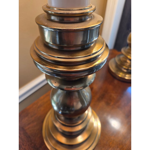 Vintage Mid Century Modern Brass Stiffel Lamps - A Pair For Sale - Image 10 of 16