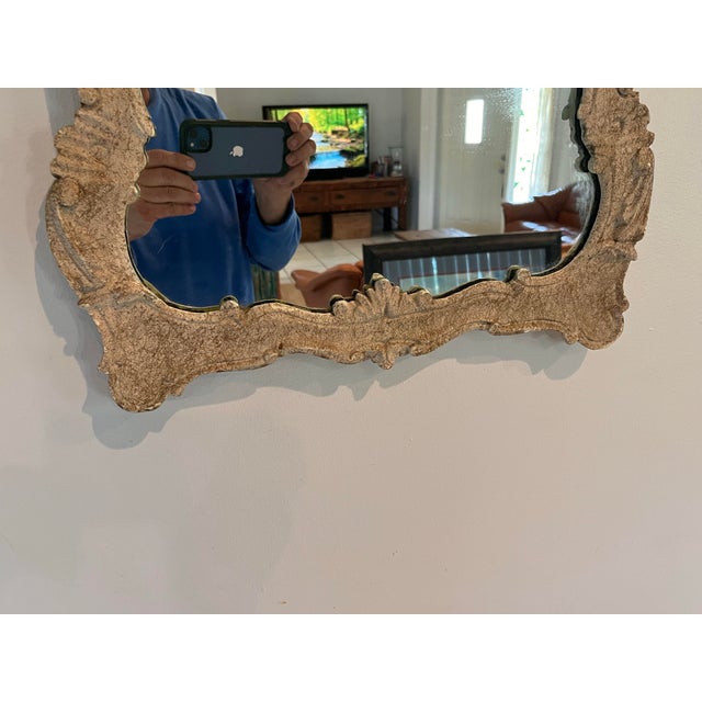 Cream Vintage La Barge Hollywood Regency Rococo Revival Ornate Wall Mirror For Sale - Image 8 of 10