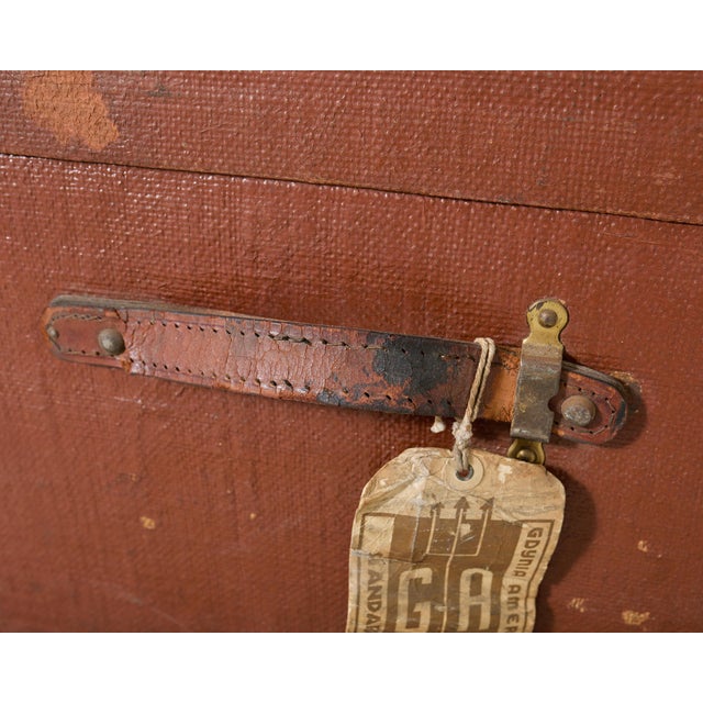 Early 20th Century Art Deco Canvas and Bentwood Steamer Trunk For Sale - Image 13 of 18