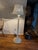 Vintage White Wood Wicker Floor Lamp For Sale - Image 9 of 12
