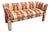 Two-Seater Sofa with Floral Fabric with Decorative Brass Edges, 1980s For Sale