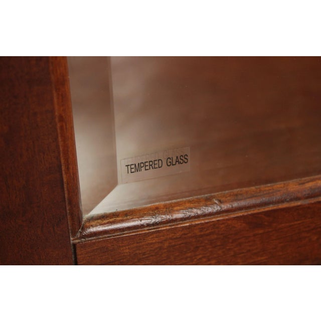 1990s Regency Style Cherry & Glass Illuminated Curio Display