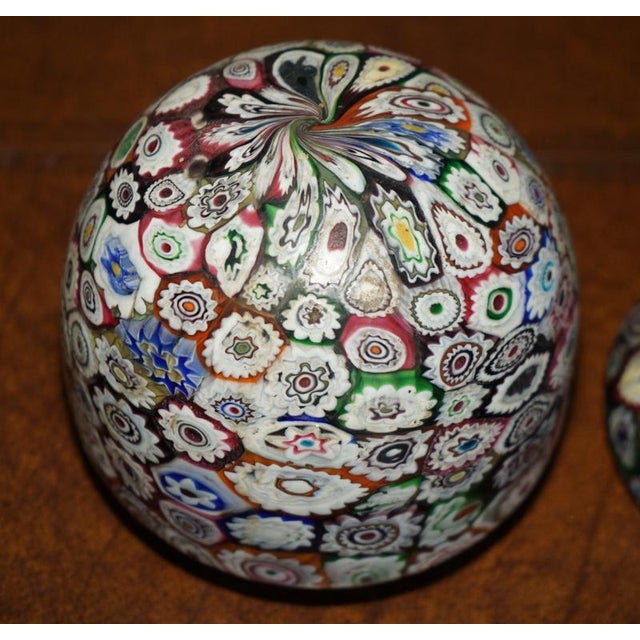 Exquisite Antique Murano Millefiori Italian Glass Mushroom Table Lamps, 1950s, Set of 2 For Sale - Image 11 of 18