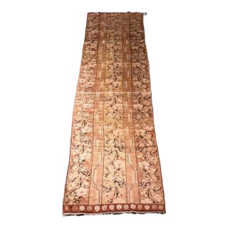 1900s Antique Turkish Long Runner Rug With Floral Vine Pattern For Sale
