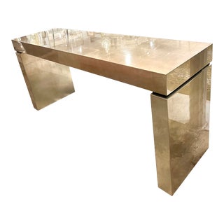 J Robert Scott Silver Leaf Midcentury Modern Console For Sale