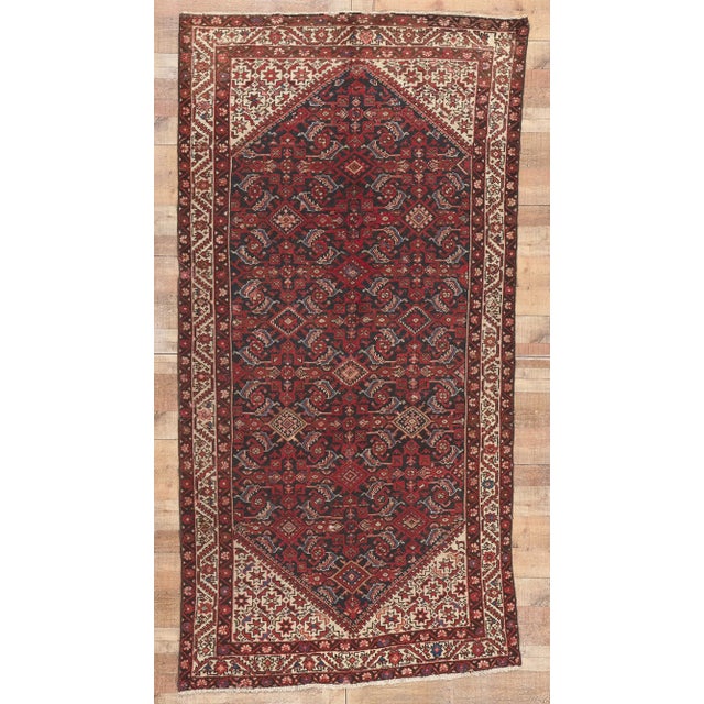 Mid 20th Century Mid 20th Century Vintage Persian Hamadan Rug - 05'00 x 09'10 For Sale - Image 9 of 9
