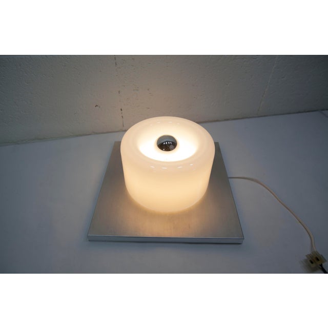 Opaline Glass, Aluminum and Chrome Wall Light from Doria Leuchten, Germany, 1960s For Sale - Image 9 of 18