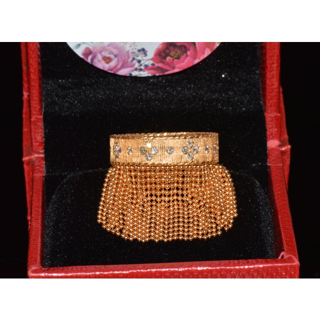 Late 20th Century Authentic Roberto Coin Princess Tassel Fringe Diamond Ring 18k Rose Gold, Size 7 For Sale - Image 12 of 13
