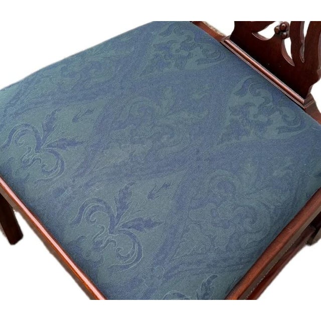 Wood Set of 6 Vintage Maitland Smith Mahogany Chinese Chippendale Dining Chairs For Sale - Image 7 of 8