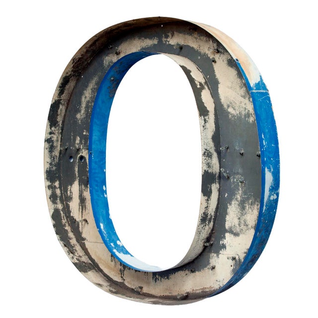Industrial XXL Vintage Industrial Upper Case Letter “O” For Sale - Image 3 of 7