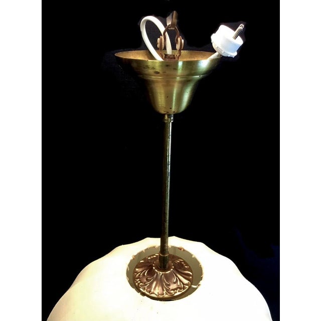 Swedish Modern Ceiling Lamp in Brass and Linen, 1950s For Sale - Image 9 of 11