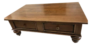 Ethan Allen Wood Coffee Table and End Table With Drawers