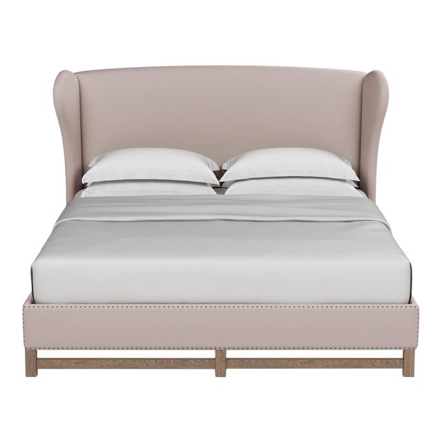 Herbert Full Wingback Bed (Adjustable Base Compatible) Blush Plush