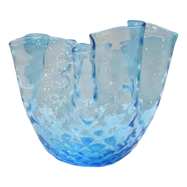 Italian Murano Glass Handkerchief Vase, 1950s For Sale
