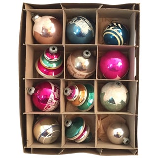Vintage Shiny Brite Tree Ornaments - Set of 12 For Sale
