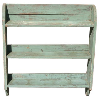 Antique Painted Pine Shelving Unit For Sale