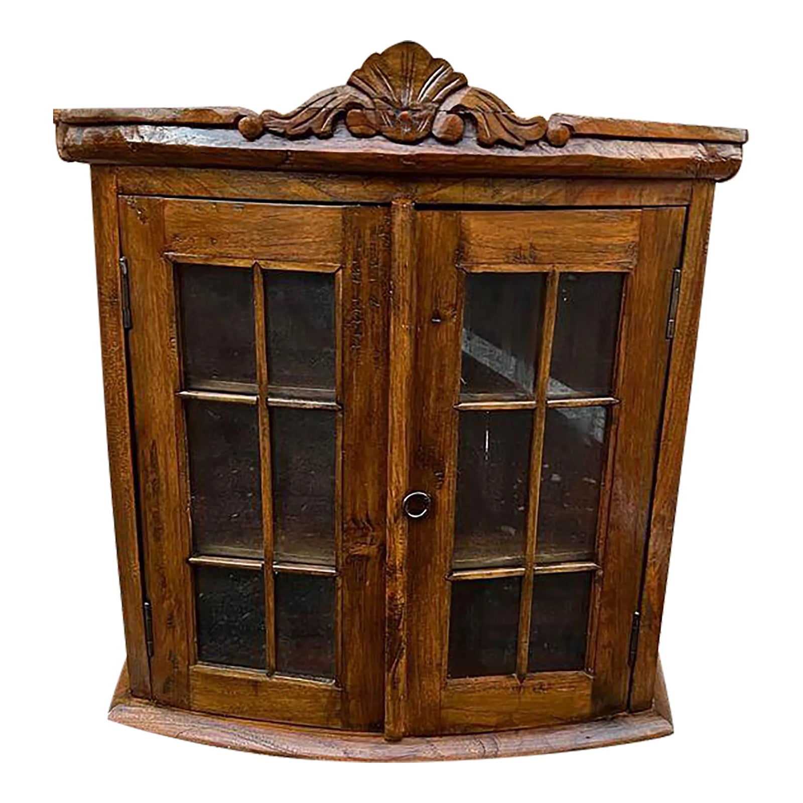 Vintage 2 door solid walnut small wall cabinet chairish