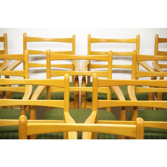 Mid-Century Dining Armchairs, Former Czechoslovakia, 1970s, Set of 10 For Sale - Image 9 of 18