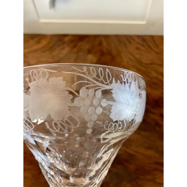 Mid 19th Century Large Antique Victorian Engraved Glasses, 1860, Set of 4 For Sale - Image 5 of 9