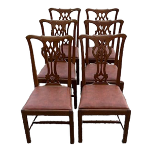 Early 20th Century Set of 6 Scottish Mahogany Chippendale Style Chairs