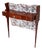 Vintage Italian Console Table in Ebonized Beech and Rose-Patterned Fabric, 1950s For Sale
