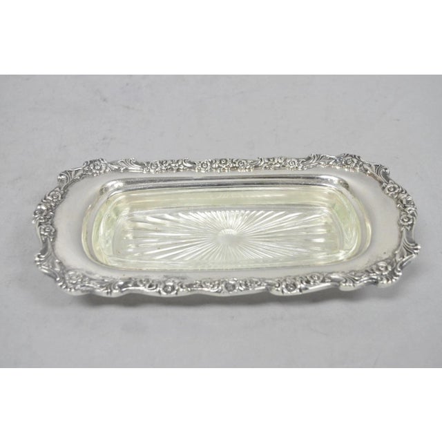 Vintage International Silver Countess Silver Plated Covered Butter Dish For Sale - Image 9 of 12