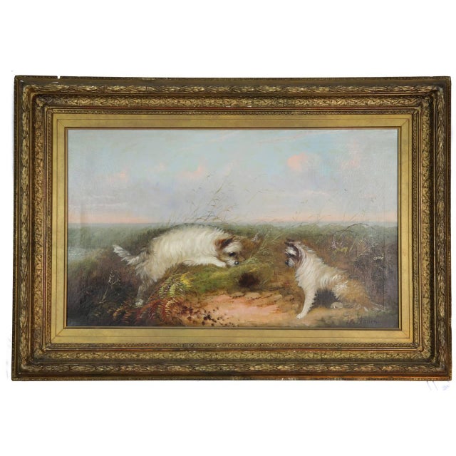 Rustic Late 19th Century Antique W. Warren Oil on Canvas Painting For Sale - Image 3 of 3