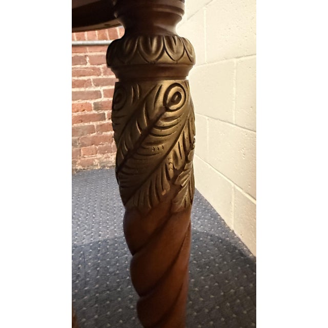 1990s Henredon Grand Provenance Old World Dining Table With Eight Barley Twist Legs, Marble Accents & Two Leaves For Sale - Image 11 of 13