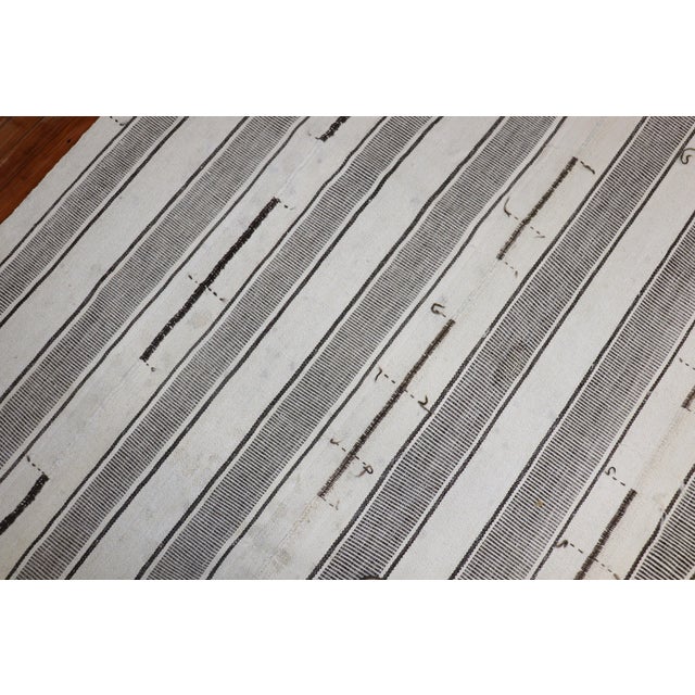 Vintage Zabihi Collection Oversize White Gray Turkish Kilim - 11'4" x 17' For Sale - Image 10 of 12