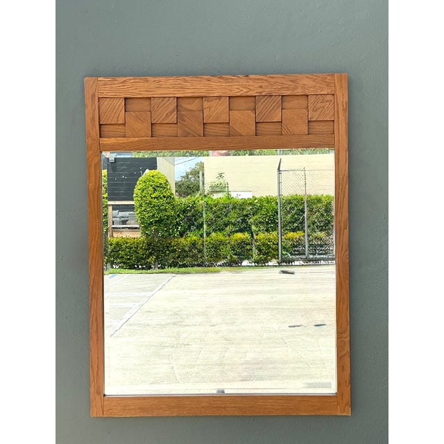 Vintage Lane “Staccato” Wood Mosaic Frame Mirror For Sale - Image 12 of 15