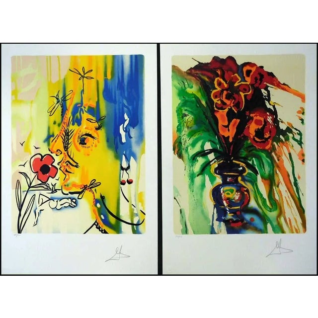 1980s Salvador Dali Fleurs Surrealiste "Vanishing Face & Gala's Bouquet" Matching Edition For Sale - Image 12 of 12