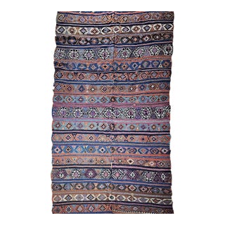 Antique Caucasian Shirvan Kilim, Handwoven Wool, Allover Geometric Pattern, 1880s, 5' x 10' For Sale