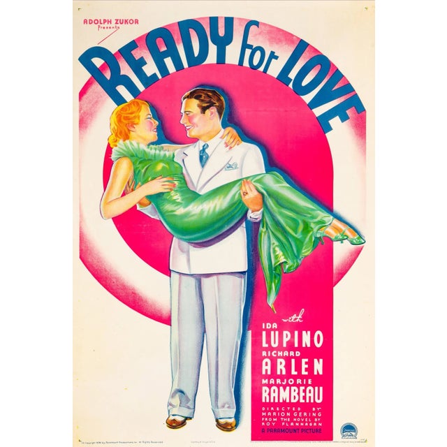1930s Ready For Love Original Vintage US One Sheet Movie Poster, 1934 For Sale - Image 5 of 5