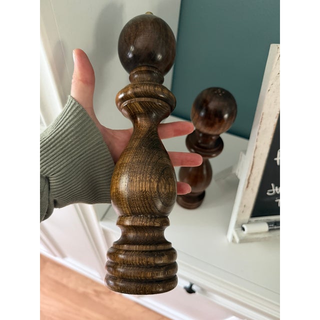 Mid-Century Catalina Wooden Salt Shaker & Pepper Mill Set 11" Tall Japan For Sale In Saint Louis - Image 6 of 8