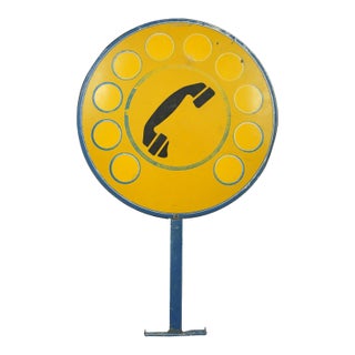 Double Sided Original Italian Vintage Outdoor Sip Telephone Sign For Sale