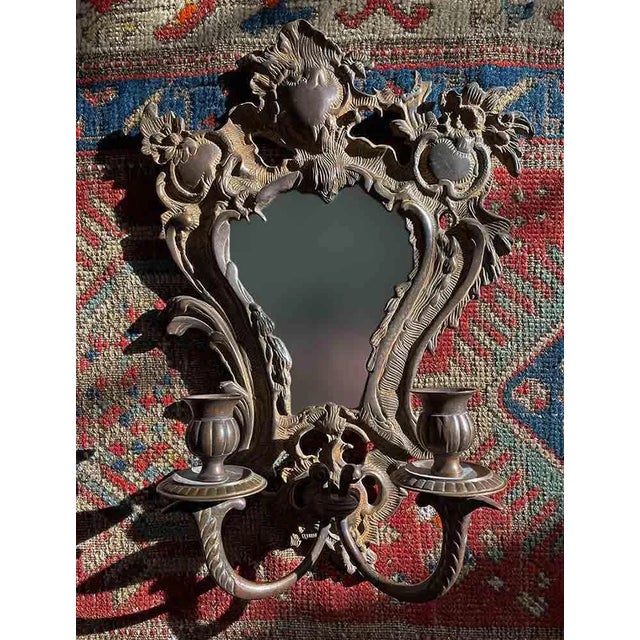 Antique Bronze Wall Sconces - A Pair For Sale - Image 10 of 11
