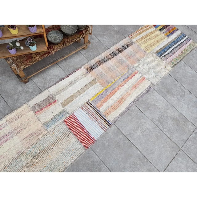 Turkish Oushak Vintage Natural Runner For Sale - Image 3 of 10